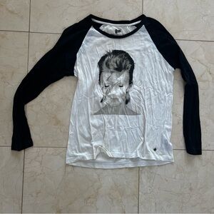 MKT Studio $90 David Bowie 3/4 Sleeve Tshirt Sz Medium
